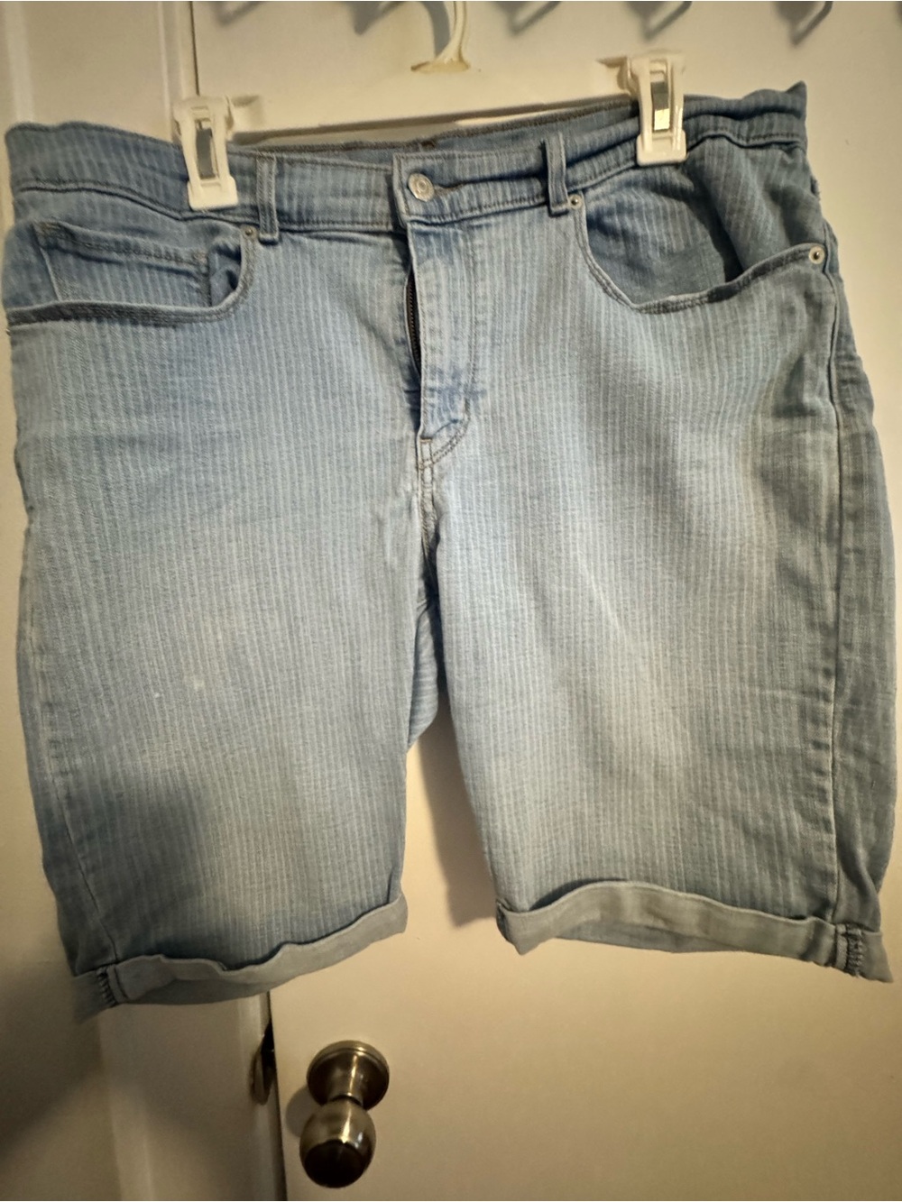 Levi's Light Blue Pinstripe Women's Denim Shorts
